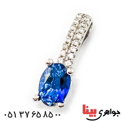 گردنبند سوارسکی عالی زنانه طرح یاقوت کبود مدل نوا _کد:9330