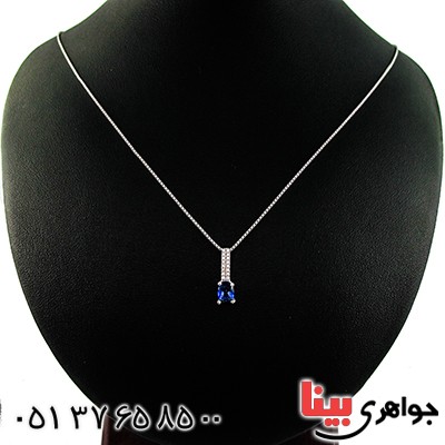 گردنبند سوارسکی عالی زنانه طرح یاقوت کبود مدل نوا _کد:9330