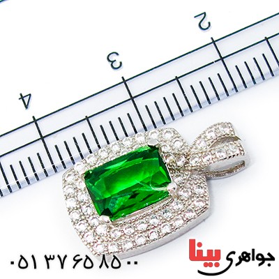 گردنبند سوارسکی عالی زنانه طرح زمرد _کد:9332
