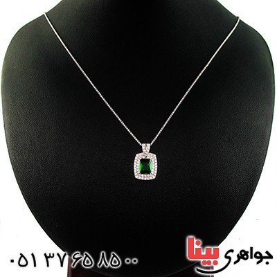 گردنبند سوارسکی عالی زنانه طرح زمرد _کد:9332