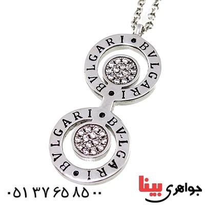 گردنبند نقره برند BVLGARI مدل 2 حلقه _کد:9346