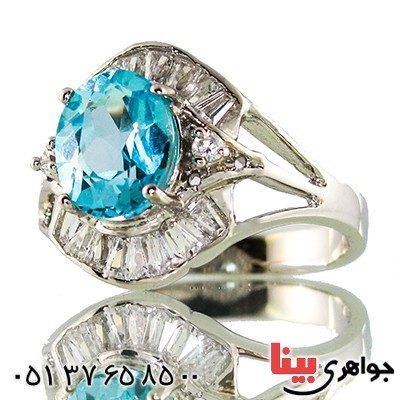 انگشتر توپاز شفاف زنانه رادیوم لوکس مدل هیوا _کد:9347
