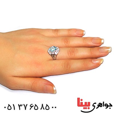 انگشتر توپاز شفاف زنانه رادیوم لوکس مدل هیوا _کد:9347