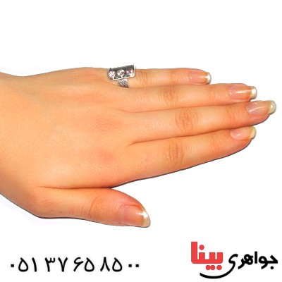 انگشتر آمتیست عالی زنانه درشت مدل آریستا _کد:9351