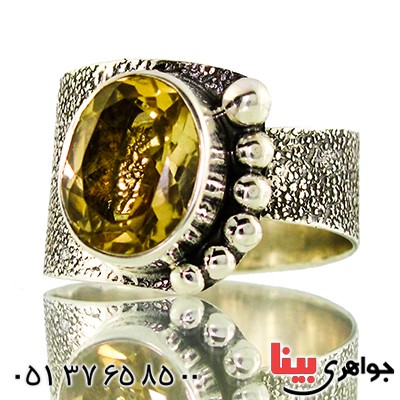 انگشتر سیترین عالی زنانه درشت مدل دلربا _کد:9352