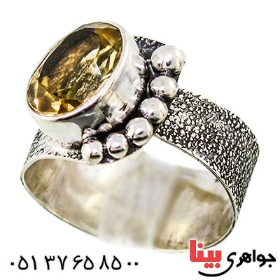 انگشتر سیترین عالی زنانه درشت مدل دلربا _کد:9352