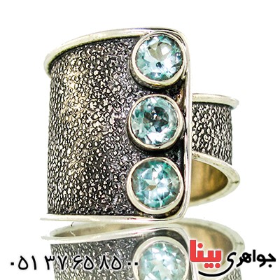 انگشتر توپاز عالی زنانه درشت مدل مهسا _کد:9355