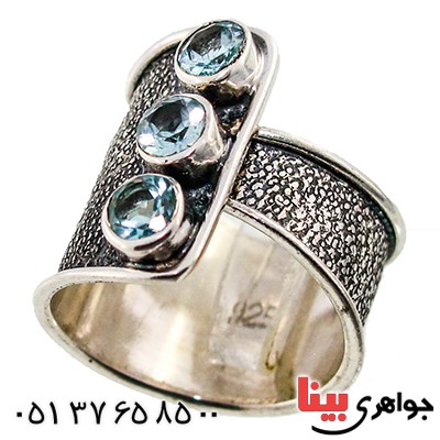 انگشتر توپاز عالی زنانه درشت مدل مهسا _کد:9355