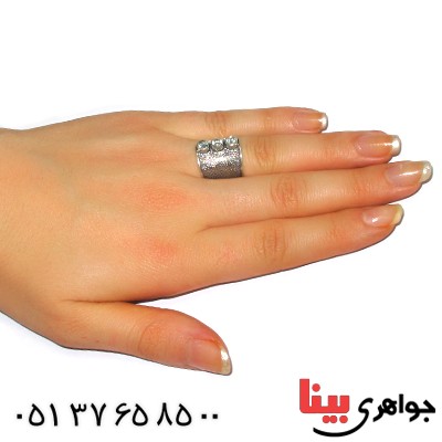 انگشتر توپاز عالی زنانه درشت مدل مهسا _کد:9355