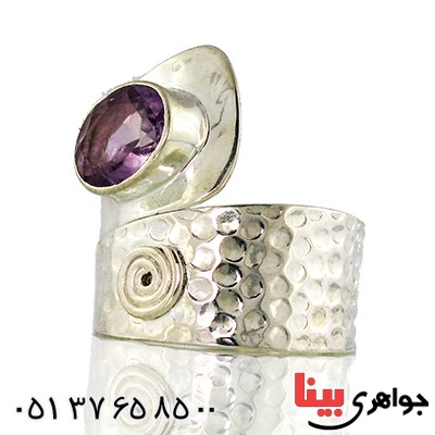انگشتر آمتیست عالی زنانه درشت مدل یکتا _کد:9356