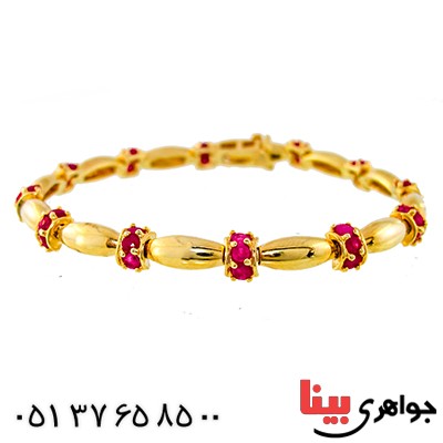 دستبند یاقوت سرخ برمه درجه یک زنانه مانی ایتالیایی _کد:1312