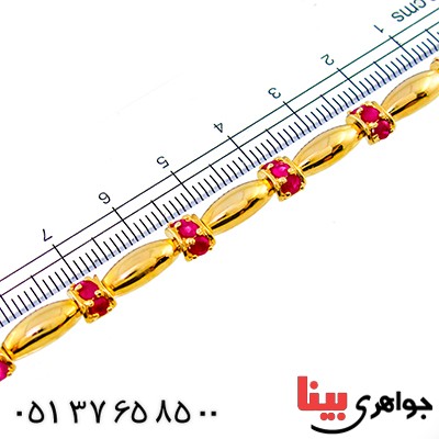 دستبند یاقوت سرخ برمه درجه یک زنانه مانی ایتالیایی _کد:1312