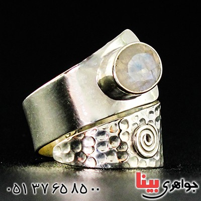 انگشتر اوپال عالی رنگین زنانه درشت مدل یکتا _کد:9358