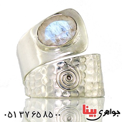 انگشتر اوپال عالی رنگین زنانه درشت مدل یکتا _کد:9358
