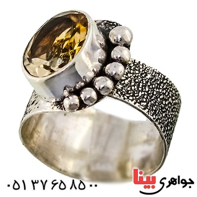 انگشتر سیترین عالی زنانه درشت مدل کیمیا _کد:9359