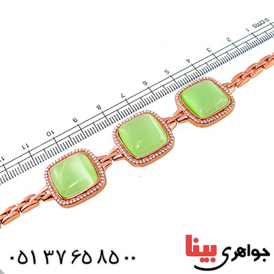 دستبند سنگ ماه (مون استون) زنانه درشت رادیوم لوکس _کد:9361