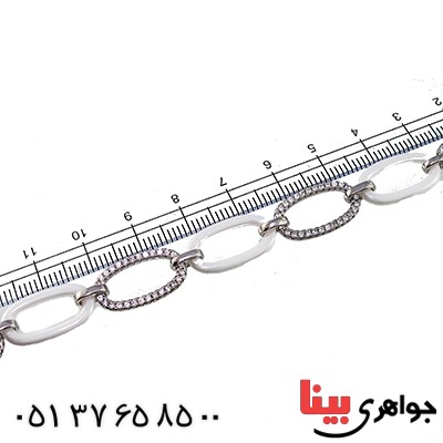 دستبند سرامیکی سوارسکی زنانه مدل حلقه ای _کد:9363