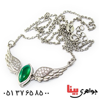 سینه ریز عقیق سبز زنانه مدل فانتزی _کد:9368