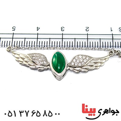 سینه ریز عقیق سبز زنانه مدل فانتزی _کد:9368