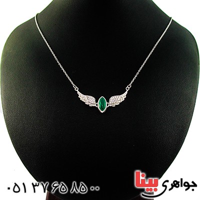 سینه ریز عقیق سبز زنانه مدل فانتزی _کد:9368