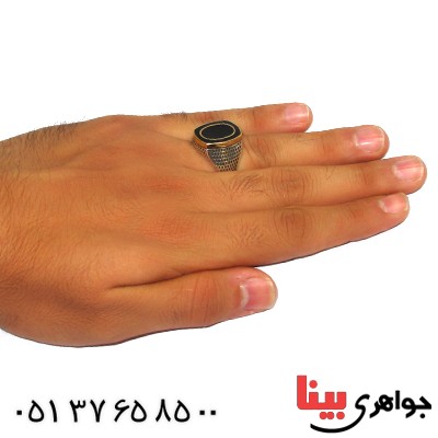 انگشتر میناکاری مردانه درشت دور طلایی مدل شهروز _کد:9372