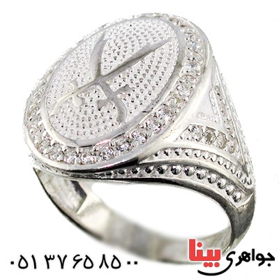 نگین سوئیسی مردانه درشت طرح ذوالفقار _کد:9383 نگین سوئیسی مردانه درشت طرح ذوالفقار _کد:9383