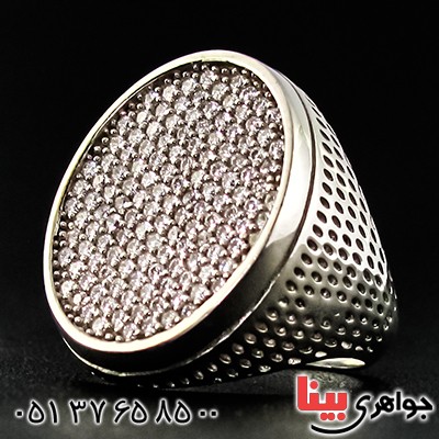 انگشتر نگین سوئیسی مردانه درشت میکروستینگ _کد:9389