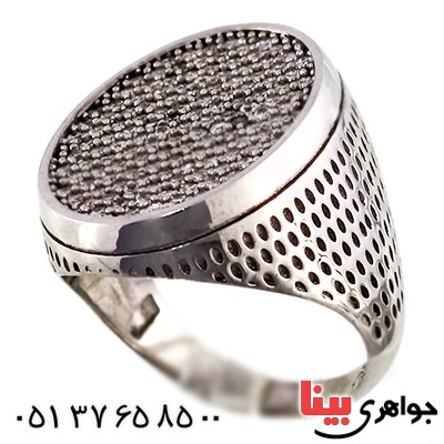 انگشتر نگین سوئیسی مردانه درشت میکروستینگ _کد:9389