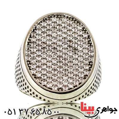 انگشتر نگین سوئیسی مردانه درشت میکروستینگ _کد:9389