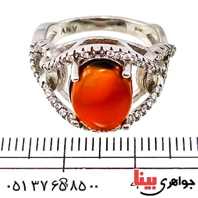 انگشتر عقیق یمنی زنانه مدل پیچان _کد:9392