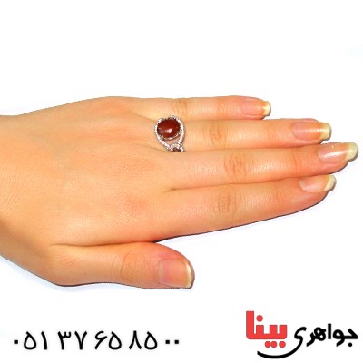 انگشتر عقیق یمنی زنانه مدل پیچان _کد:9392