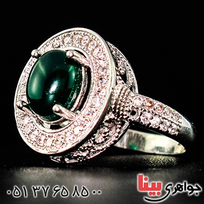 انگشتر عقیق سبز زنانه مدل ماندا _کد:9394