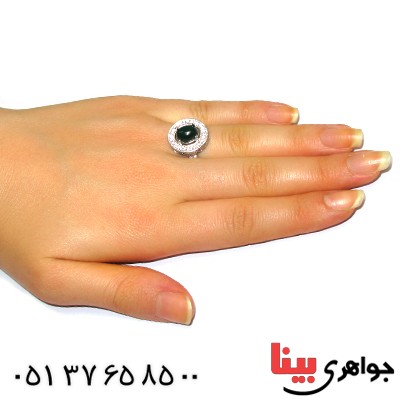 انگشتر عقیق سبز زنانه مدل ماندا _کد:9394
