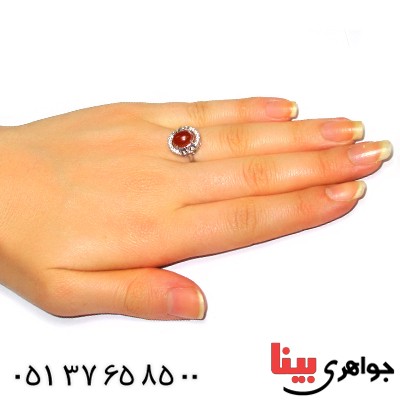 انگشتر عقیق یمنی زنانه مدل ویدا _کد:9395
