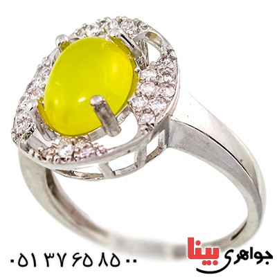 انگشتر عقیق شرف الشمس زنانه مدل شیلا _کد:9400