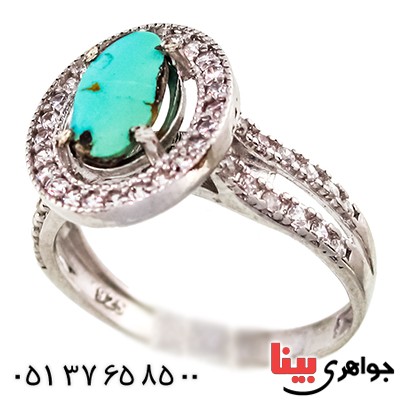 انگشتر فیروزه نیشابوری زنانه مدل یکتا _کد:9401