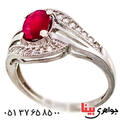 انگشتر یاقوت سرخ زنانه مدل فرناز _کد:9405