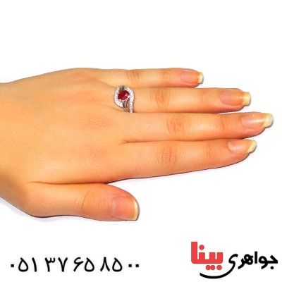 انگشتر یاقوت سرخ زنانه مدل فرناز _کد:9405