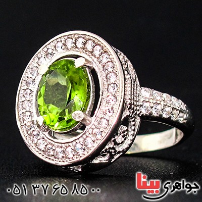 انگشتر زبرجد زنانه مدل تاج _کد:9407