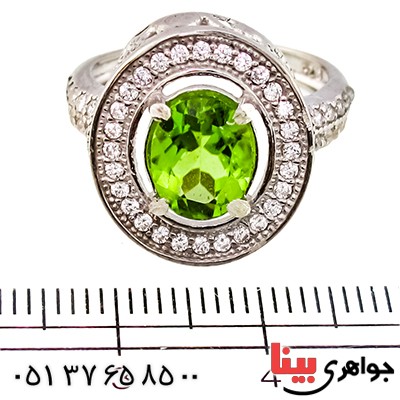 انگشتر زبرجد زنانه مدل تاج _کد:9407