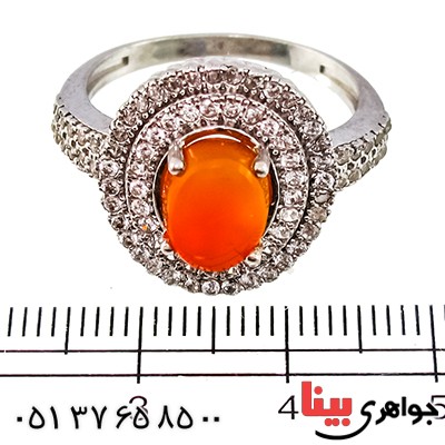 انگشتر عقیق یمنی زنانه درشت مدل تابان _کد:9408