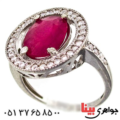 انگشتر یاقوت سرخ زنانه درشت مدل شیدا _کد:9411