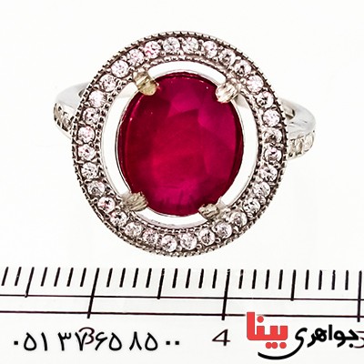 انگشتر یاقوت سرخ زنانه درشت مدل شیدا _کد:9411