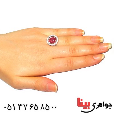 انگشتر یاقوت سرخ زنانه درشت مدل شیدا _کد:9411