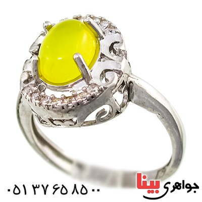 انگشتر عقیق شرف الشمس زنانه مدل طلوع _کد:9414