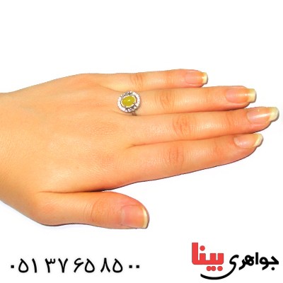 انگشتر عقیق شرف الشمس زنانه مدل طلوع _کد:9414
