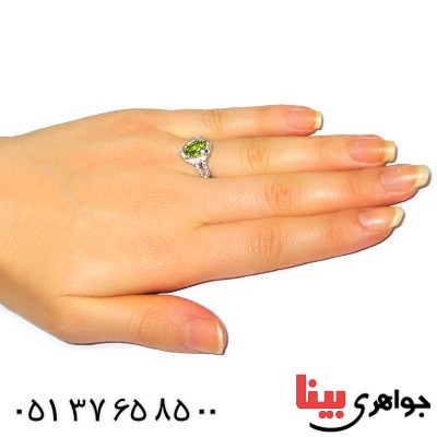 انگشتر زبرجد زنانه مدل افرا _کد:9419