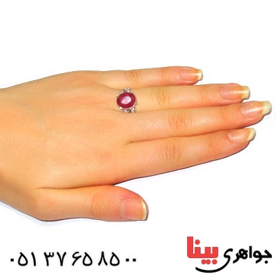 انگشتر یاقوت سرخ درشت زنانه مدل المیرا _کد:9420