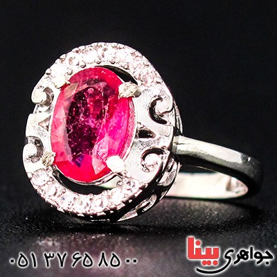 انگشتر یاقوت سرخ زنانه مدل سوزان _کد:9424
