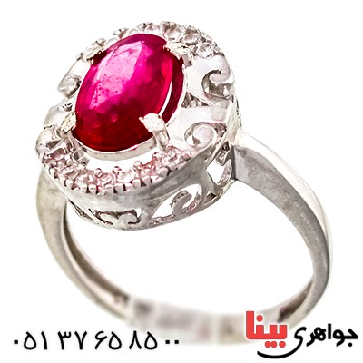 انگشتر یاقوت سرخ زنانه مدل سوزان _کد:9424